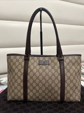 Gucci Beige/Brown Monogram PVC Tote